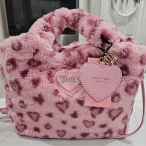 Juicy Couture Pink Leopard Faux Fur Bag